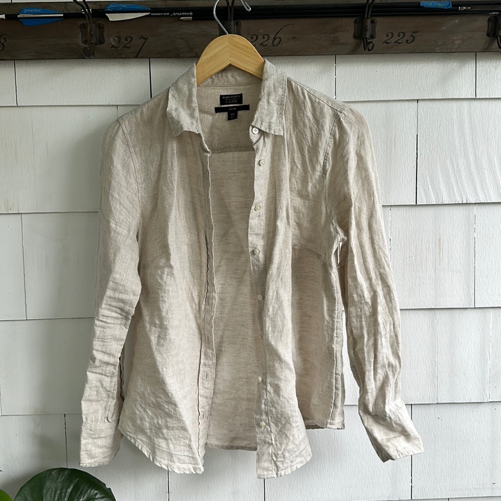 Jcrew Baird McNutt linen slim shirt.
